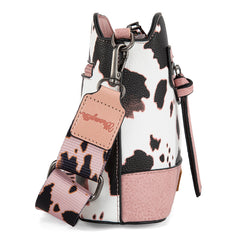 Wrangler Zippered Cow Print Crossbody Bag