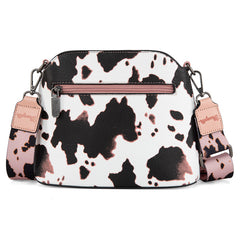 Wrangler Zippered Cow Print Crossbody Bag