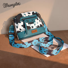 Wrangler Zippered Cow Print Crossbody Bag