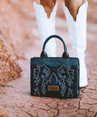 Wrangler Embroidered Boot Scroll Crossbody Purse