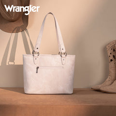 Wrangler "W" Stitch Water Repellent Denim Pocket Zippered Tote Bag