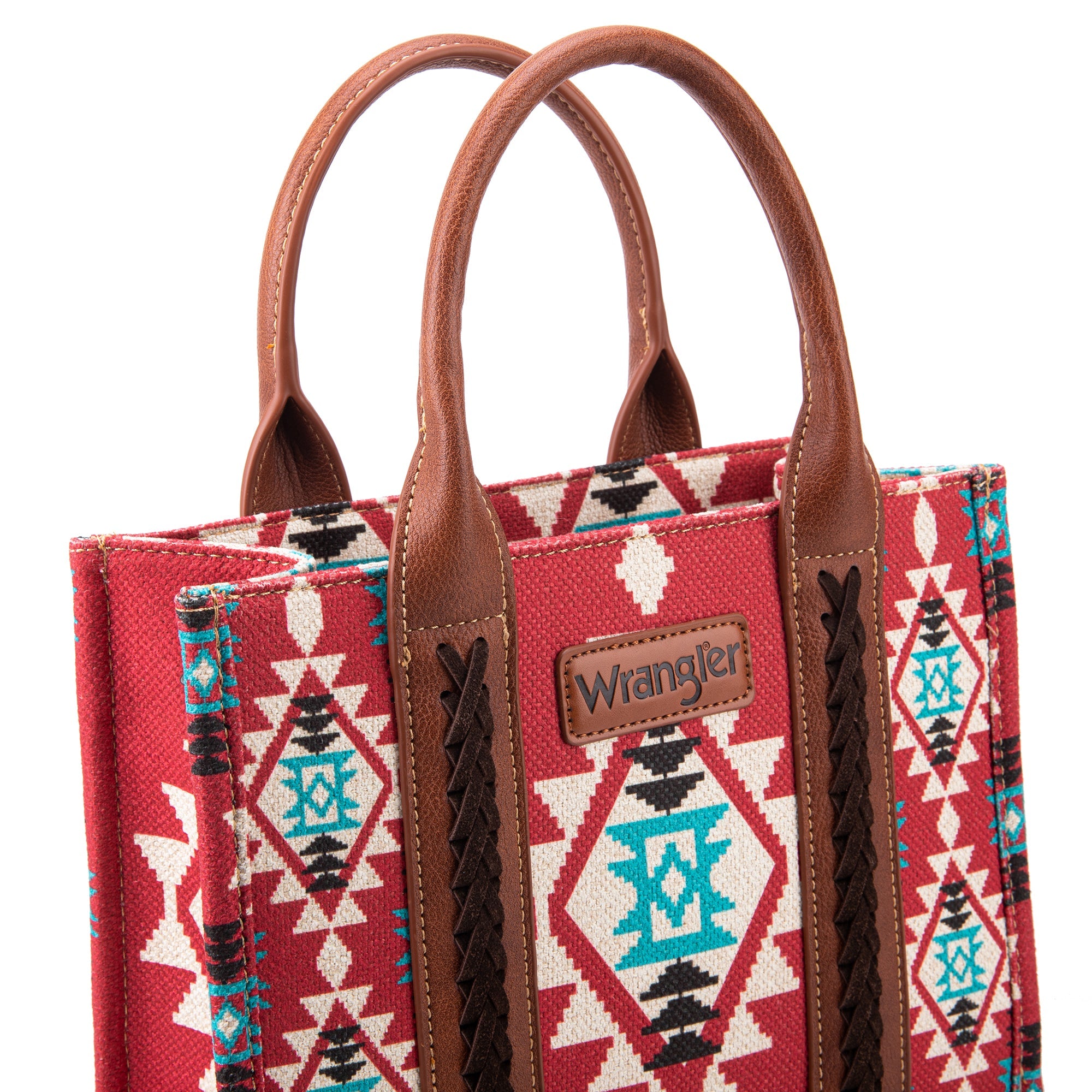 Wrangler Aztec Southwestern Pattern Dual Sided Print Canvas Tote/Crossbody Bag Collection - Cowgirl Wear