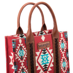 Wrangler Aztec Southwestern Pattern Dual Sided Print Canvas Tote/Crossbody Bag Collection - Cowgirl Wear