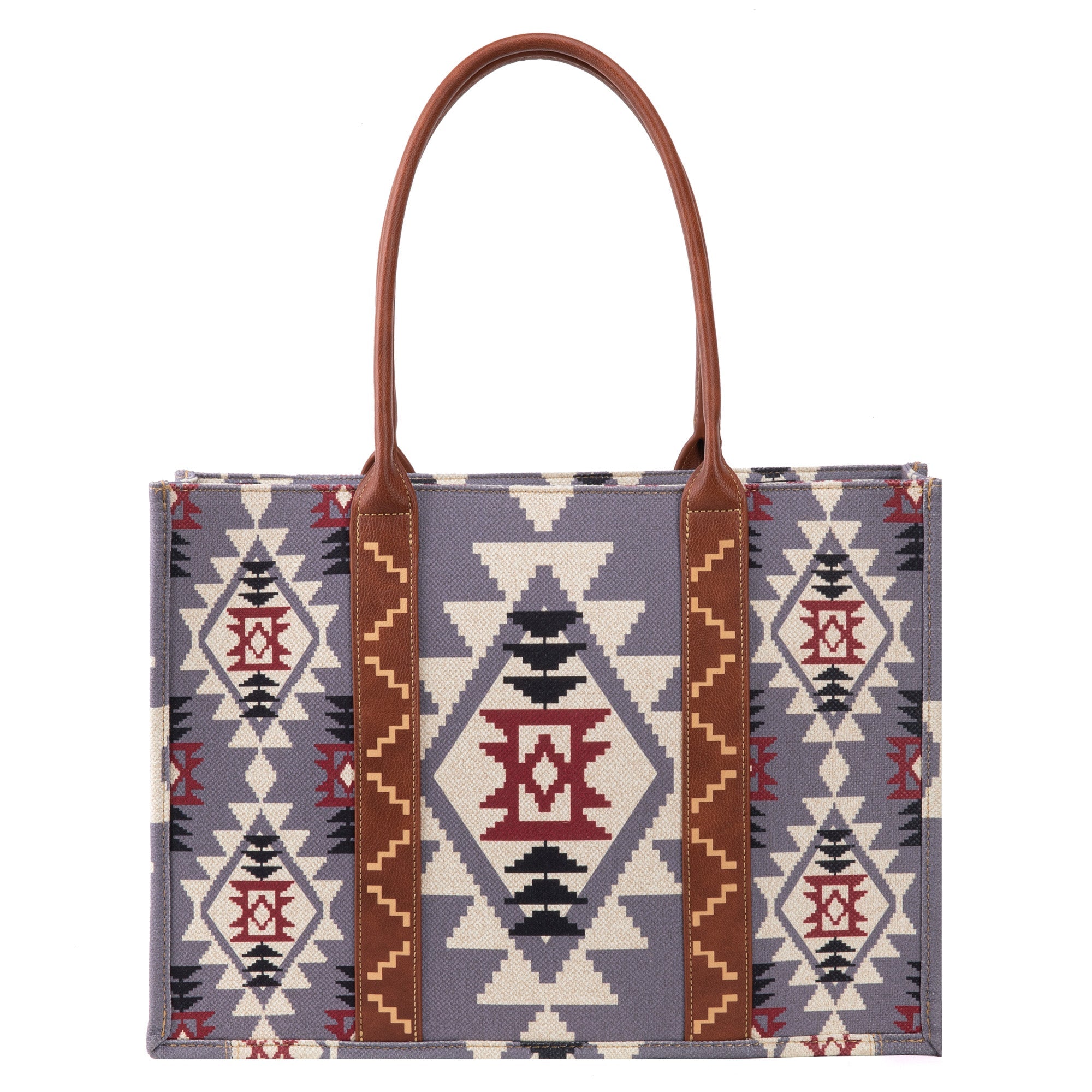 Wrangler Aztec Southwestern Pattern Dual Sided Print Canvas Tote/Crossbody Bag Collection - Cowgirl Wear