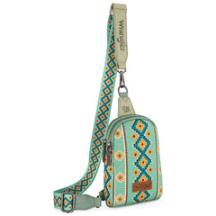 Wrangler Southwestern Print Canvas Crossbody/Sling/Chest Bag