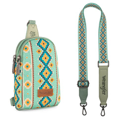 Wrangler Southwestern Print Canvas Crossbody/Sling/Chest Bag
