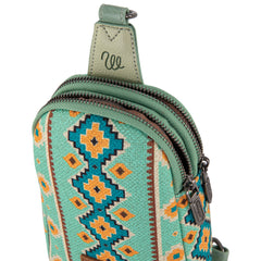 Wrangler Southwestern Print Canvas Crossbody/Sling/Chest Bag