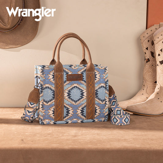 Wrangler Dual Sided Print Canvas Tote Bag