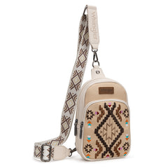 Wrangler Aztec Embroidered Whipstitch Sling Bag