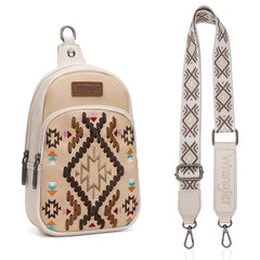Wrangler Aztec Embroidered Whipstitch Sling Bag