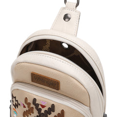 Wrangler Aztec Embroidered Whipstitch Sling Bag