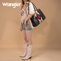 Wrangler Vintage Tooled Aztec Pattern Print Concealed Carry Large Tote