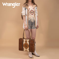 Wrangler Vintage Tooled Aztec Pattern Print Concealed Carry Large Tote