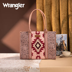 Wrangler Vintage Tooled Aztec Pattern Print Concealed Carry Large Tote