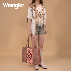 Wrangler Vintage Tooled Aztec Pattern Print Concealed Carry Large Tote