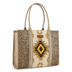 Wrangler Vintage Tooled Aztec Pattern Print Concealed Carry Large Tote