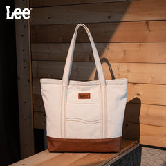 Lee Denim Canvas Leather Blend Tote Bag
