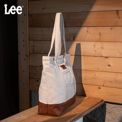 Lee Denim Canvas Leather Blend Tote Bag