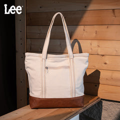 Lee Denim Canvas Leather Blend Tote Bag