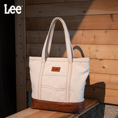 Lee Denim Canvas Leather Blend Tote Bag