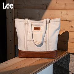 Lee Denim Canvas Leather Blend Tote Bag
