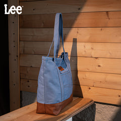 Lee Denim Canvas Leather Blend Tote Bag