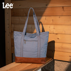 Lee Denim Canvas Leather Blend Tote Bag