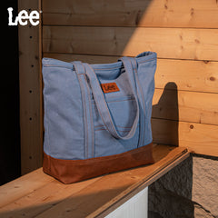 Lee Denim Canvas Leather Blend Tote Bag