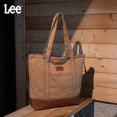 Lee Denim Canvas Leather Blend Tote Bag