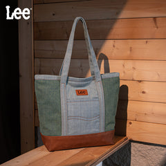 Lee Denim Canvas Leather Blend Tote Bag