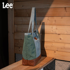 Lee Denim Canvas Leather Blend Tote Bag