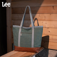 Lee Denim Canvas Leather Blend Tote Bag