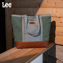 Lee Denim Canvas Leather Blend Tote Bag