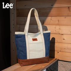 Lee Denim Canvas Leather Blend Tote Bag