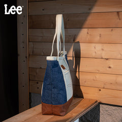 Lee Denim Canvas Leather Blend Tote Bag