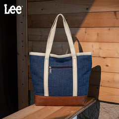 Lee Denim Canvas Leather Blend Tote Bag