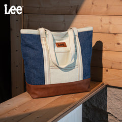 Lee Denim Canvas Leather Blend Tote Bag