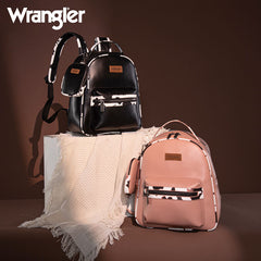Wrangler Cow Print Decorated Zipper Backpack