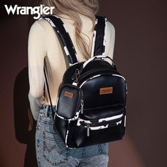 Wrangler Cow Print Decorated Zipper Backpack