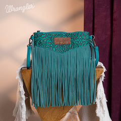 Wrangler Vintage Floral Tooled Collection Fringe Crossbody