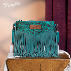 Wrangler Vintage Floral Tooled Collection Fringe Crossbody