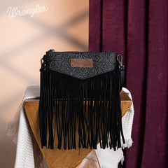 Wrangler Vintage Floral Tooled Collection Fringe Crossbody