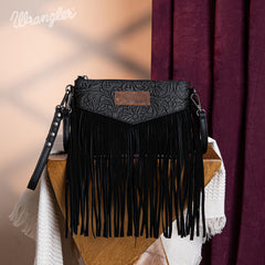 Wrangler Vintage Floral Tooled Collection Fringe Crossbody