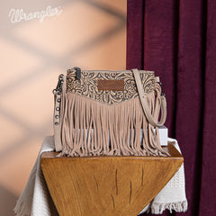 Wrangler Vintage Floral Tooled Collection Fringe Crossbody