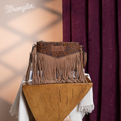Wrangler Vintage Floral Tooled Collection Fringe Crossbody