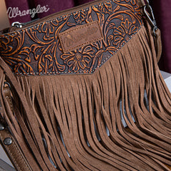 Wrangler Vintage Floral Tooled Collection Fringe Crossbody