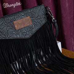 Wrangler Vintage Floral Tooled Collection Fringe Crossbody