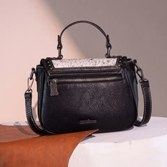 Trinity Ranch Hair-On Cowhide Saddle Shape Crossbody Satchel