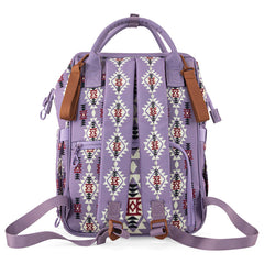 2024 New Wrangler Aztec Southwestern Pattern Dual Sided Print Multi-function Backpack-Lavender