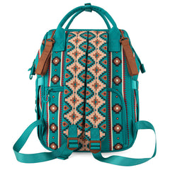 2024 New Wrangler Aztec Southwestern Pattern Dual Sided Print Multi-function Backpack-Green